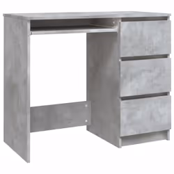 vidaXL Desk Concrete Grey Engineered Wood Writing Desk Workstation Furniture