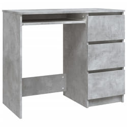vidaXL Desk Concrete Grey Engineered Wood Writing Desk Workstation Furniture