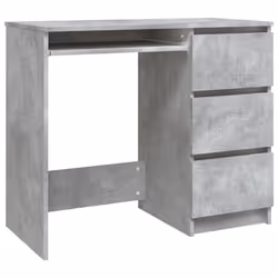 vidaXL Desk Concrete Grey Engineered Wood Writing Desk Workstation Furniture