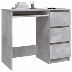 vidaXL Desk Concrete Grey Engineered Wood Writing Desk Workstation Furniture - Additional view 4