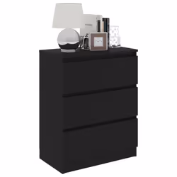 vidaXL Sideboard Black Engineered Wood Storage Drawer Side Cabinet Furniture