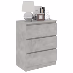 vidaXL Sideboard Concrete Grey Engineered Wood Storage Drawer Side Cabinet