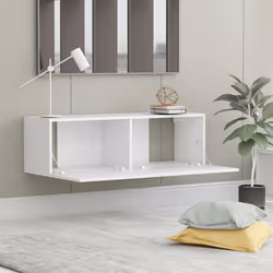 vidaXL TV Cabinet White Engineered Wood TV Hifi Stand Stereo Cabinet Furniture