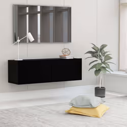 vidaXL TV Cabinet Black Engineered Wood TV Hifi Stand Stereo Cabinet Furniture