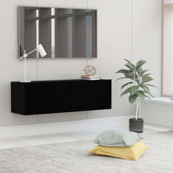 vidaXL TV Cabinet Black Engineered Wood TV Hifi Stand Stereo Cabinet Furniture