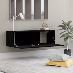 vidaXL TV Cabinet Black Engineered Wood TV Hifi Stand Stereo Cabinet Furniture