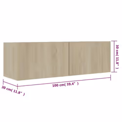 vidaXL TV Cabinet Sonoma Oak Engineered Wood TV Stand Stereo Cabinet Furniture - Additional view 9