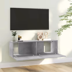vidaXL TV Cabinet Concrete Grey Engineered Wood TV Stand Stereo Hifi Cabinet