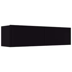 vidaXL TV Cabinet Black Engineered Wood TV Unit Hifi Stand Stereo Cabinet