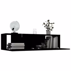 vidaXL TV Cabinet Black Engineered Wood TV Unit Hifi Stand Stereo Cabinet