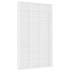 vidaXL CD Cabinet White Engineered Wood CD Shelf Office Cupboard Bookshelf