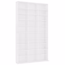 vidaXL CD Cabinet White Engineered Wood CD Shelf Office Cupboard Bookshelf
