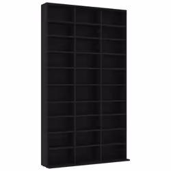 vidaXL CD Cabinet Black Engineered Wood CD Shelf Office Cupboard Bookshelf