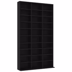 vidaXL CD Cabinet Black Engineered Wood CD Shelf Office Cupboard Bookshelf