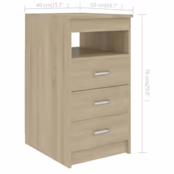 vidaXL Drawer Cabinet Sonoma Oak Engineered Wood Chest Nightstand Sideboard - Additional view 7