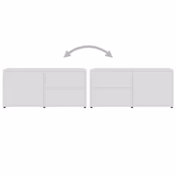 vidaXL TV Cabinet White Engineered Wood Media Hifi Stand Stereo Cabinet Unit