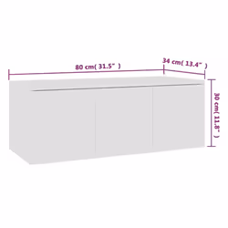 vidaXL TV Cabinet White Engineered Wood Media Hifi Stand Stereo Cabinet Unit - Additional view 8