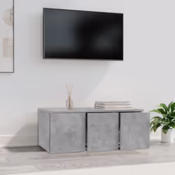 vidaXL TV Cabinet Concrete Grey Engineered Wood Media Hifi Stand Stereo Unit