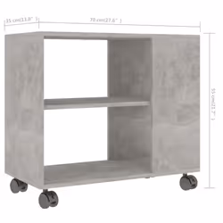 vidaXL Side Table Concrete Grey Engineered Wood Tea Accent Coffee End Table - Additional view 5