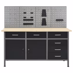vidaXL Workbench with Four Wall Panels Work Table Work Tool Bench Workstation