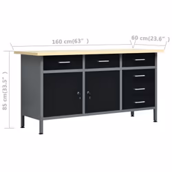 vidaXL Workbench with Four Wall Panels Work Table Work Tool Bench Workstation - Additional view 4