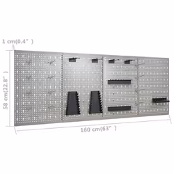 vidaXL Workbench with Four Wall Panels and Two Cabinets Work Table Workstation - Additional view 5