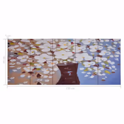vidaXL Canvas Wall Print Set Flowers in a Vase Multicolour 150x60cm Art Poster