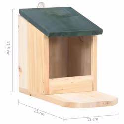 vidaXL 4x Firwood Squirrel Houses Garden Wooden Holder Peanut Butter Feeder - Additional view 8