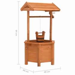 vidaXL Firwood Garden Wishing Well Planter Flower Basket Garden Decoration - Additional view 5