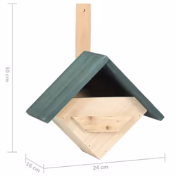 vidaXL 4x Firwood Bird Houses 24x16x30 cm Garden Wooden Nesting Habitat House - Additional view 6