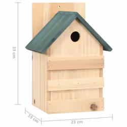 vidaXL 4x Firwood Bird Houses 23x19x33 cm Garden Wooden Nesting Habitat House - Additional view 7