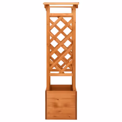 vidaXL Firwood Trellis Planter with Arch Wooden Flower Pot Box Planting Stand