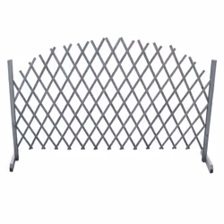 vidaXL Solid Firwood Trellis Fence 1.8x1m Grey Expanding Wooden Garden Barrier