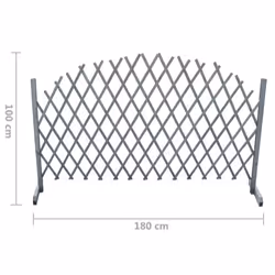 vidaXL Solid Firwood Trellis Fence 1.8x1m Grey Expanding Wooden Garden Barrier