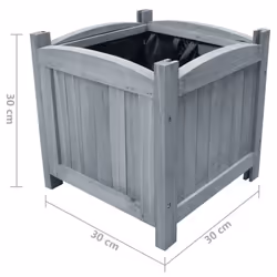 vidaXL 2x Solid Firwood Garden Raised Beds Outdoor Wooden Planter Flower Box - Additional view 6