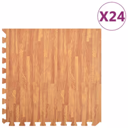 vidaXL 24x Floor Mats Wood Grain EVA Foam Puzzle Exercise Sport Equipment Mats