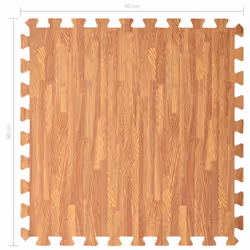 vidaXL 24x Floor Mats Wood Grain EVA Foam Puzzle Exercise Sport Equipment Mats