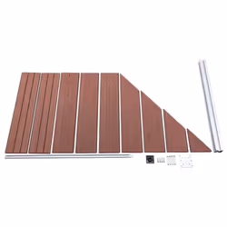 vidaXL WPC Fence Set 1 Square + 1 Slanted Brown Wooden Panel Sets Border Wall