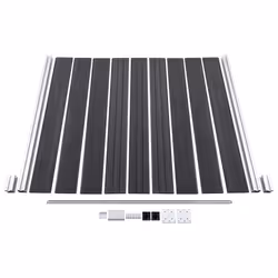 vidaXL WPC Fence Set 1 Square + 1 Slanted Grey Wooden Panel Sets Border Wall