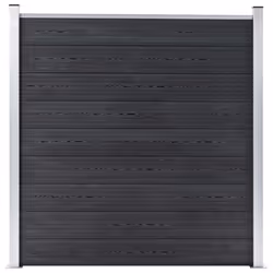 vidaXL WPC Fence Set 1 Square + 1 Slanted Grey Wooden Panel Sets Border Wall - Additional view 7