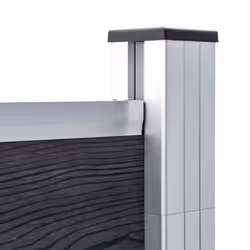 vidaXL WPC Fence Set 1 Square + 1 Slanted Grey Wooden Panel Sets Border Wall - Additional view 9