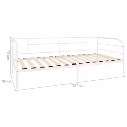 vidaXL Daybed Frame White Metal 90x200cm Bedroom Dorm Guest Room Furniture