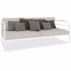 vidaXL Daybed Frame White Metal 90x200cm Bedroom Dorm Guest Room Furniture