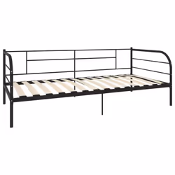 vidaXL Daybed Frame Black Metal 90x200cm Bedroom Dorm Guest Room Furniture - Additional view 3