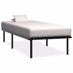 vidaXL Bed Frame Black Metal Bedroom Dorm Guest Room Furniture Multi Sizes - 90 x 200 cm