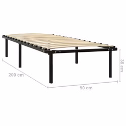 vidaXL Bed Frame Black Metal Bedroom Dorm Guest Room Furniture Multi Sizes - 90 x 200 cm