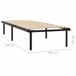 vidaXL Bed Frame Black Metal 100x200cm Bedroom Dorm Room Furniture Bed Base - Additional view 6