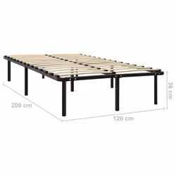 vidaXL Bed Frame Black Metal Bedroom Dorm Guest Room Furniture Multi Sizes - 120 x 200 cm - Additional view 3