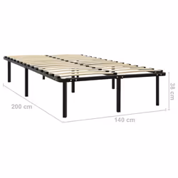 vidaXL Bed Frame Black Metal Bedroom Dorm Guest Room Furniture Multi Sizes - 140 x 200 cm - Additional view 6