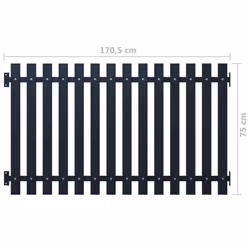 vidaXL Fence Panel Anthracite 170.5x75cm Powder-coated Steel Garden Barrier